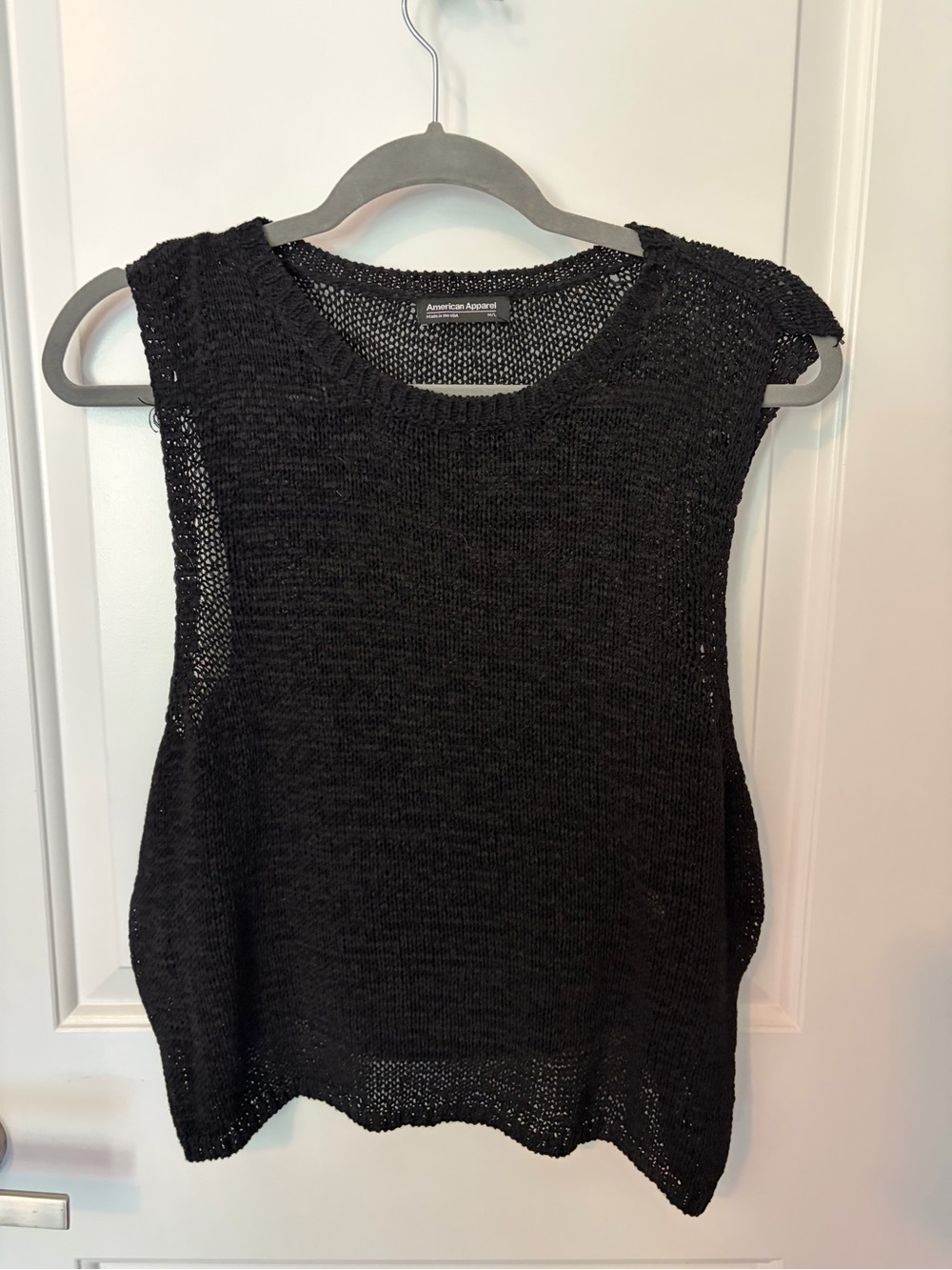 American Apparel Black Open-Knit Sleeveless Tank M/L